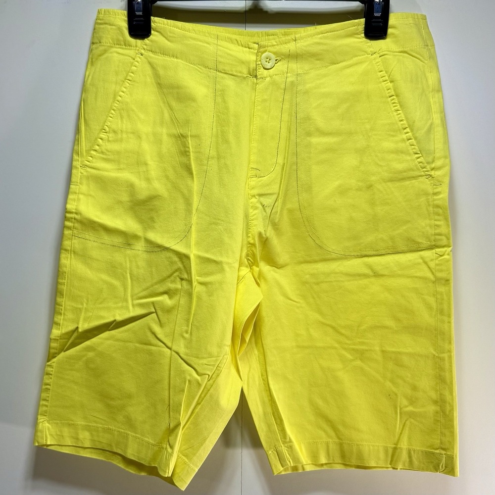 Caribbean Joe Canary Yellow Shorts Women's Size 10 See Notes For Irregularities